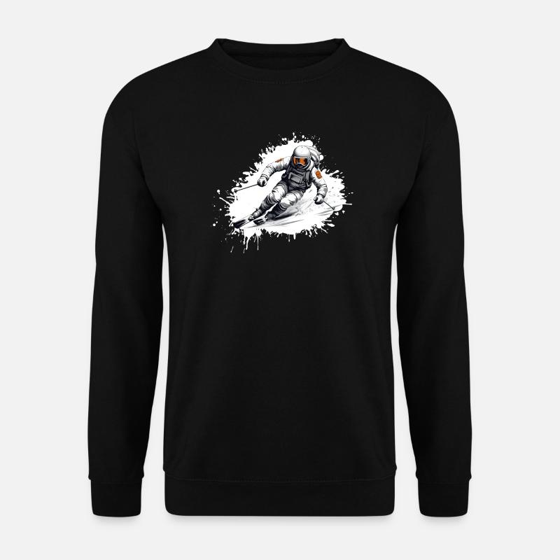 Astronaut Ski Skiing - Unisex Sweatshirt - black