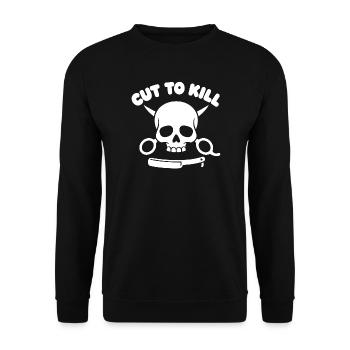 Skull Cut to Kill Motif - Unisex Sweatshirt - black - Front - Alina (178cm) & Michal (187cm)
