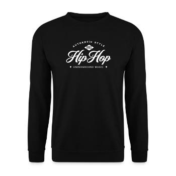 Vintage Hip Hop Underground Logo - Unisex Pullover - Schwarz - Vorne - Alina (178cm) & Michal (187cm)