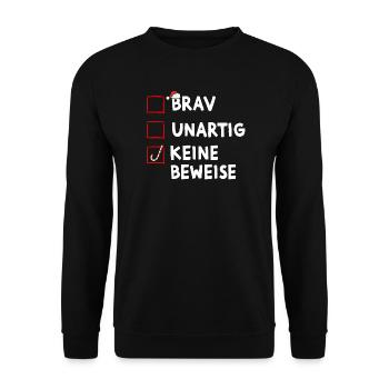 Drôle de Noël Père Noël - Sweat-shirt Unisexe - noir - Devant - Alina (178cm) & Michal (187cm)