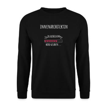Innenarchitektin Student Beruf Ausbildung Design - Unisex Pullover - Schwarz - Vorne - Alina (178cm) & Michal (187cm)