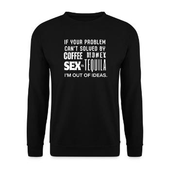 Out Of Ideas Kaffee Tequila T-Shirt - Unisex Pullover - Schwarz - Vorne - Alina (178cm) & Michal (187cm)