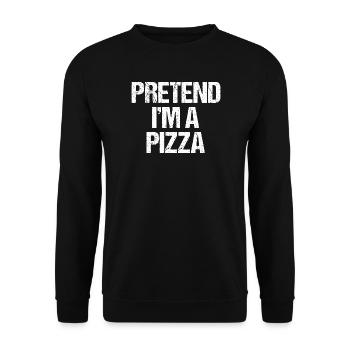 Pretend I'm A Pizza Funny Lazy Halloween Costume - Unisex Sweatshirt - black - Front - Alina (178cm) & Michal (187cm)
