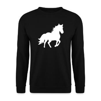 Chevaux Silhouettes T-shirt Cadeau Cavalier - Sweat-shirt Unisexe - noir - Devant - Alina (178cm) & Michal (187cm)