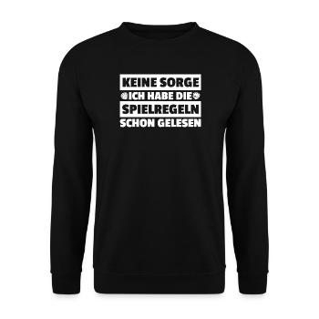 Game Rules Read Board Game Board Game - Unisex Sweatshirt - black - Front - Alina (178cm) & Michal (187cm)