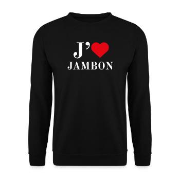 Jambon amour Typographie - Sweat-shirt Unisexe - noir - Devant - Alina (178cm) & Michal (187cm)
