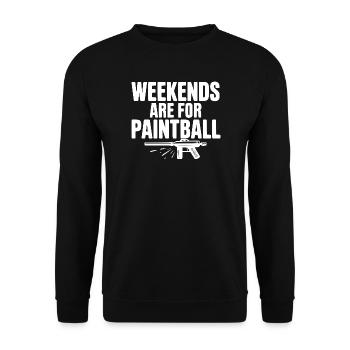 Wochenenden sind für Paintball - Unisex Pullover - Schwarz - Vorne - Alina (178cm) & Michal (187cm)