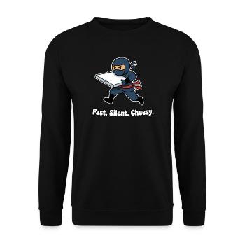 Ninja Pizza Delivery – Fast Cheese Joy - Unisex Sweatshirt - black - Front - Alina (178cm) & Michal (187cm)