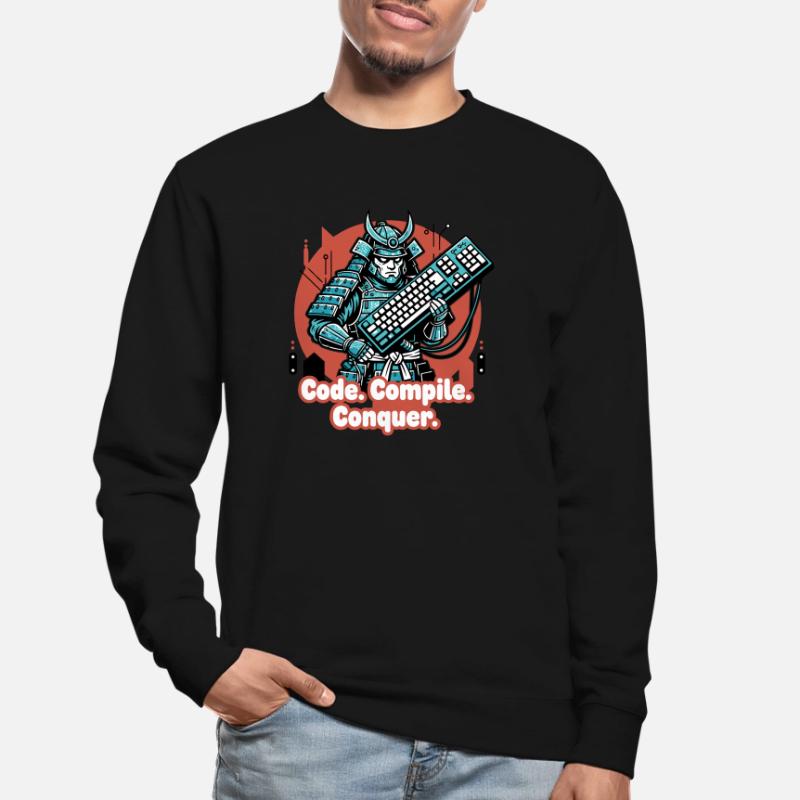 Code Battle Samurai with Keyboard Unisex Sweatshirt