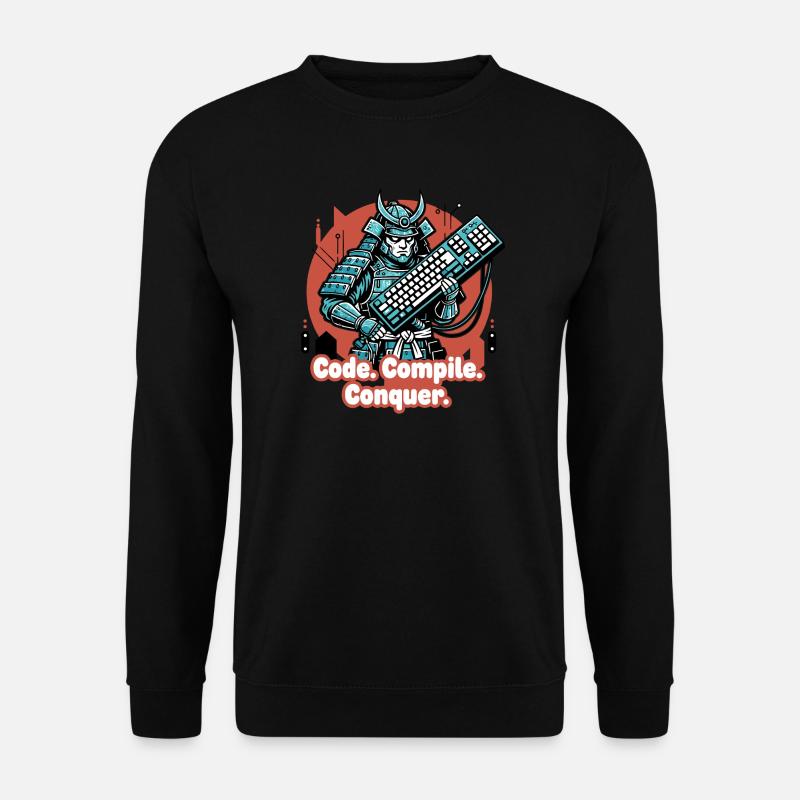 Codekampf Samurai mit Tastatur - Unisex Pullover - Schwarz