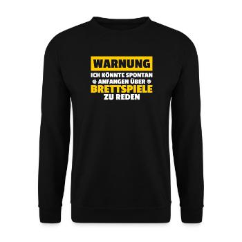 Warning: Board game, board game - Unisex Sweatshirt - black - Front - Alina (178cm) & Michal (187cm)