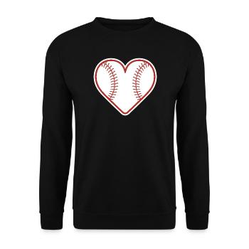 Baseball Herz Design Liebe Baseball - Unisex Pullover - Schwarz - Vorne - Alina (178cm) & Michal (187cm)