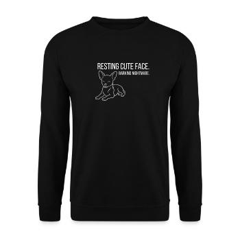 Petit, bruyant, adorable – Reine Chihuahua - Sweat-shirt Unisexe - noir - Devant - Alina (178cm) & Michal (187cm)