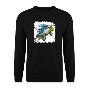 Batteuse à plans colorés, conception CAO - Sweat-shirt Unisexe - noir - Devant - Alina (178cm) & Michal (187cm)