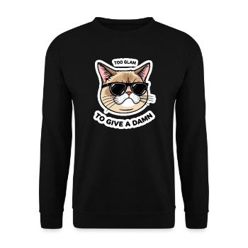 Trop Glam Chat Autocollant Cool Design - Sweat-shirt Unisexe - noir - Devant - Alina (178cm) & Michal (187cm)