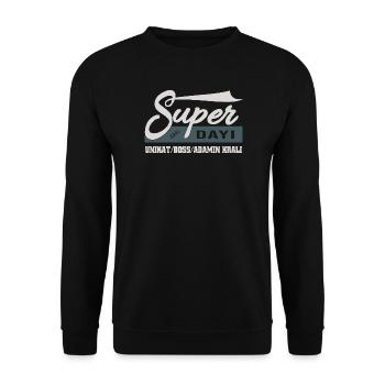Mein Super Dayi, einzigartig und Chef Türk Onkel - Unisex Sweatshirt - black - Front - Alina (178cm) & Michal (187cm)