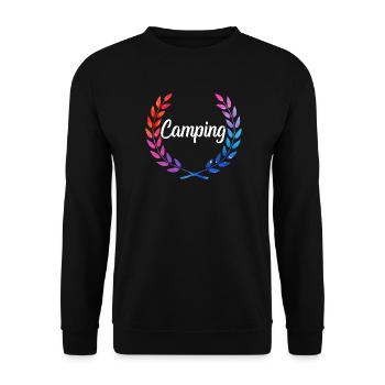 Camping Color Laurel Script - Unisex Sweatshirt - black - Front - Alina (178cm) & Michal (187cm)