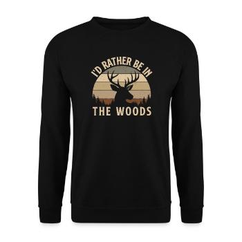 Je préfère être dans les bois Vie en plein air - Sweat-shirt Unisexe - noir - Devant - Alina (178cm) & Michal (187cm)