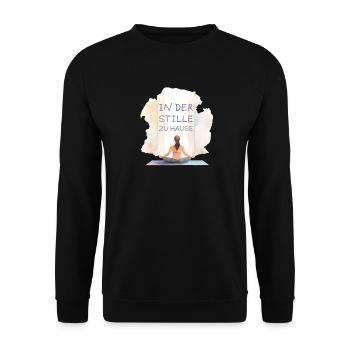 En silence à la maison Yoga Design - Sweat-shirt Unisexe - noir - Devant - Alina (178cm) & Michal (187cm)