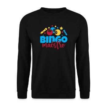 Bingo Game Maestro Bingo - Unisex Pullover - Schwarz - Vorne - Alina (178cm) & Michal (187cm)
