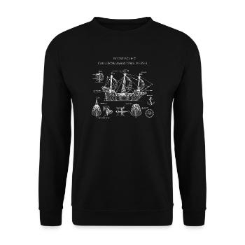 Galleon Blueprint Sail Ship - Unisex Sweatshirt - black - Front - Alina (178cm) & Michal (187cm)