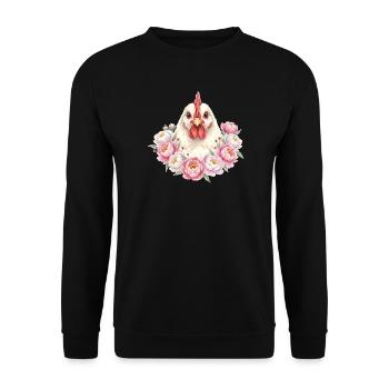 Poulet blanc - Sweat-shirt Unisexe - noir - Devant - Alina (178cm) & Michal (187cm)