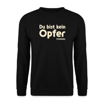 Stromberg Mit Spruch Du Bist Kein Opfer - Unisex Pullover - Schwarz - Vorne - Alina (178cm) & Michal (187cm)