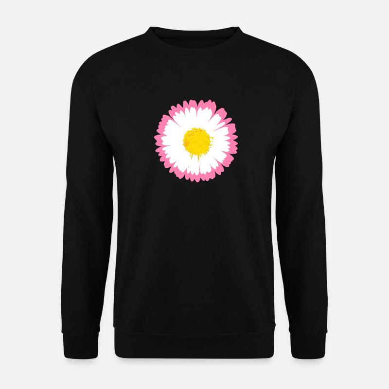 Rosa Gänseblümchen-Kante - Unisex Pullover - Schwarz