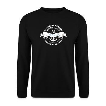 Nautic Design Sailor Emblem Nautical Patch - Unisex Sweatshirt - black - Front - Alina (178cm) & Michal (187cm)