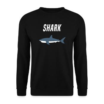 Nautic Design Shark Silhouette Bold Typography - Unisex Sweatshirt - black - Front - Alina (178cm) & Michal (187cm)