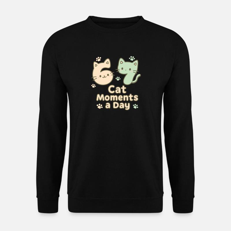 67 Cat Moments A Day Six Seven - Unisex Pullover - Schwarz