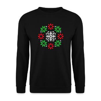 flocons de neige motif Noël pull neige - Sweat-shirt Unisexe - noir - Devant - Alina (178cm) & Michal (187cm)