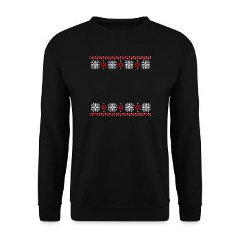 Ugly Sweater Christmas Pattern Snowflakes Cool - Unisex Sweatshirt - black - Front - Alina (178cm) & Michal (187cm)