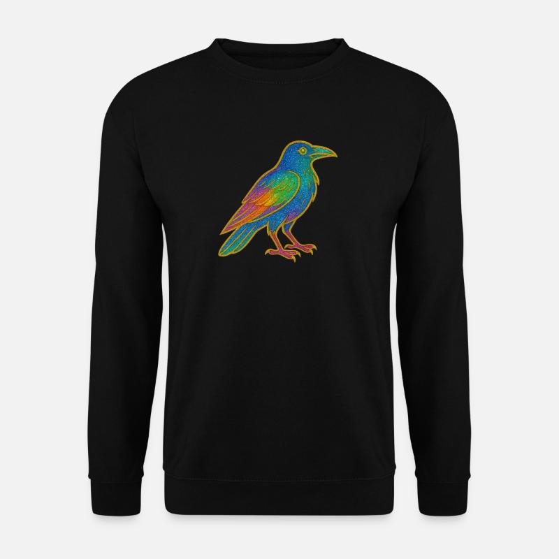 Regenbogenrabe Patchdesign - Unisex Pullover - Schwarz