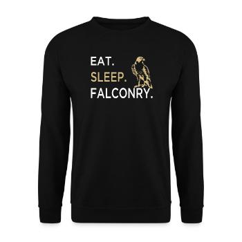Falknerei Falkner Falknerin Beizjagd Greifvogel - Unisex Pullover - Schwarz - Vorne - Alina (178cm) & Michal (187cm)