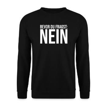 Before you ask: No - Unisex Sweatshirt - black - Front - Alina (178cm) & Michal (187cm)