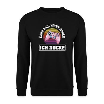 Je ne t’entends pas, je joue des manettes - Sweat-shirt Unisexe - noir - Devant - Alina (178cm) & Michal (187cm)
