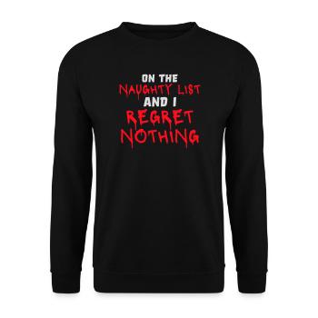 On the naughty list and regret nothing Graffiti - Unisex Sweatshirt - black - Front - Alina (178cm) & Michal (187cm)