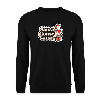 Oie du Père Noël en service Famille de Noël - Sweat-shirt Unisexe - noir - Devant - Alina (178cm) & Michal (187cm)