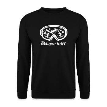 Ski You Later – des lunettes de ski conçues pour les skieurs - Sweat-shirt Unisexe - noir - Devant - Alina (178cm) & Michal (187cm)