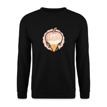Schmelzender glasierter Kürbis-Kawaii-Kegel - Unisex Pullover - Schwarz - Vorne - Alina (178cm) & Michal (187cm)
