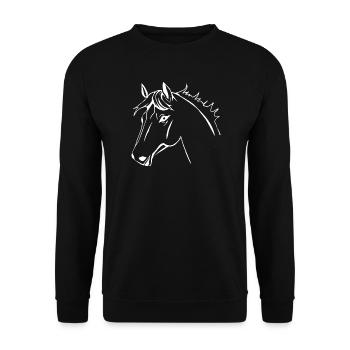 Chevaux T-shirt Cadeau Cavalier - Sweat-shirt Unisexe - noir - Devant - Alina (178cm) & Michal (187cm)