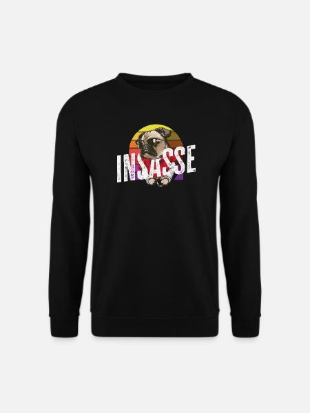 Inmate Retro Pug Funny Carnival Helau - Unisex Sweatshirt - black