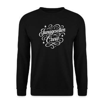 Junggesellen Crew - Unisex Pullover - Schwarz - Vorne - Alina (178cm) & Michal (187cm)