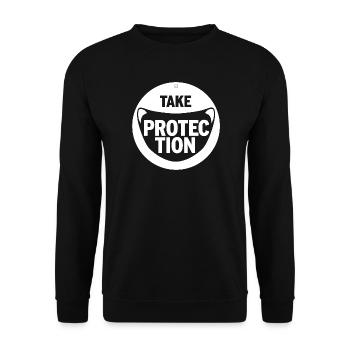 TAKE PROTECTION - Unisex Pullover - Schwarz - Vorne - Alina (178cm) & Michal (187cm)