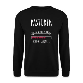 Theology Student Profession Training Pastor - Unisex Sweatshirt - black - Front - Alina (178cm) & Michal (187cm)