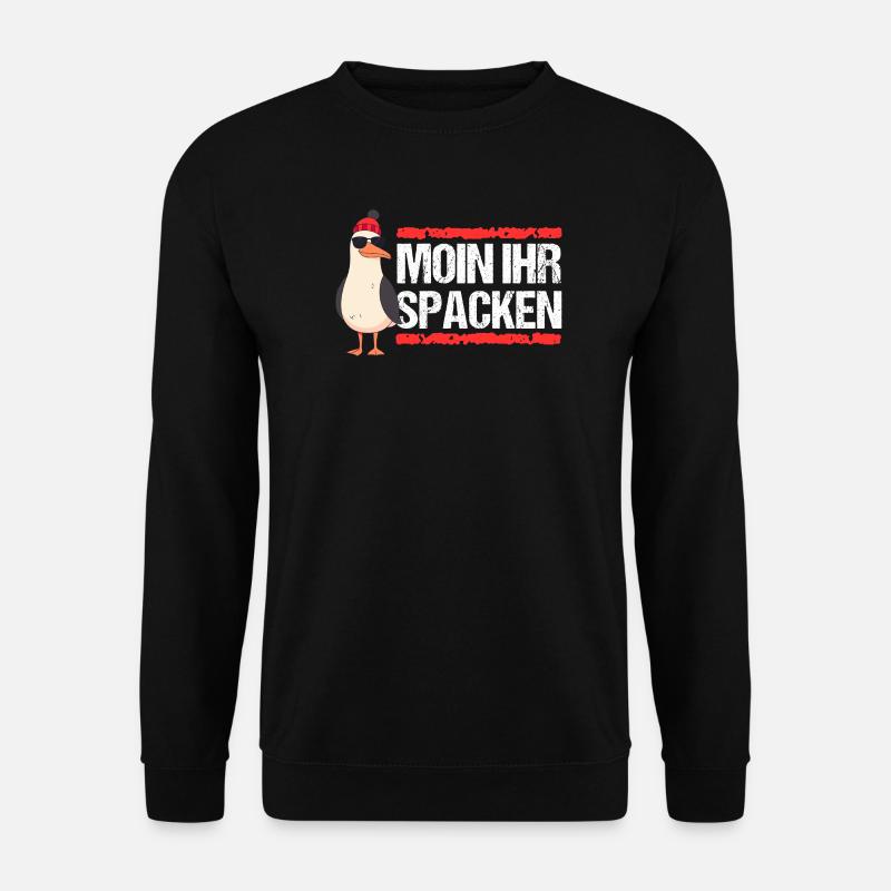 Hamburg Moin Spacken Nordsee Hamburger Möwe Lustig - Unisex Pullover - Schwarz