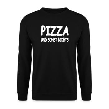 Pizza - Unisex Pullover - Schwarz - Vorne - Alina (178cm) & Michal (187cm)