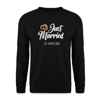 Vient de se marier 25 ans de mariage Anniversaire de mariage - Sweat-shirt Unisexe - noir - Devant - Alina (178cm) & Michal (187cm)