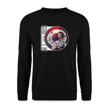 Japanese wisdom - Smile is worth it - Unisex Sweatshirt - black - Front - Alina (178cm) & Michal (187cm)